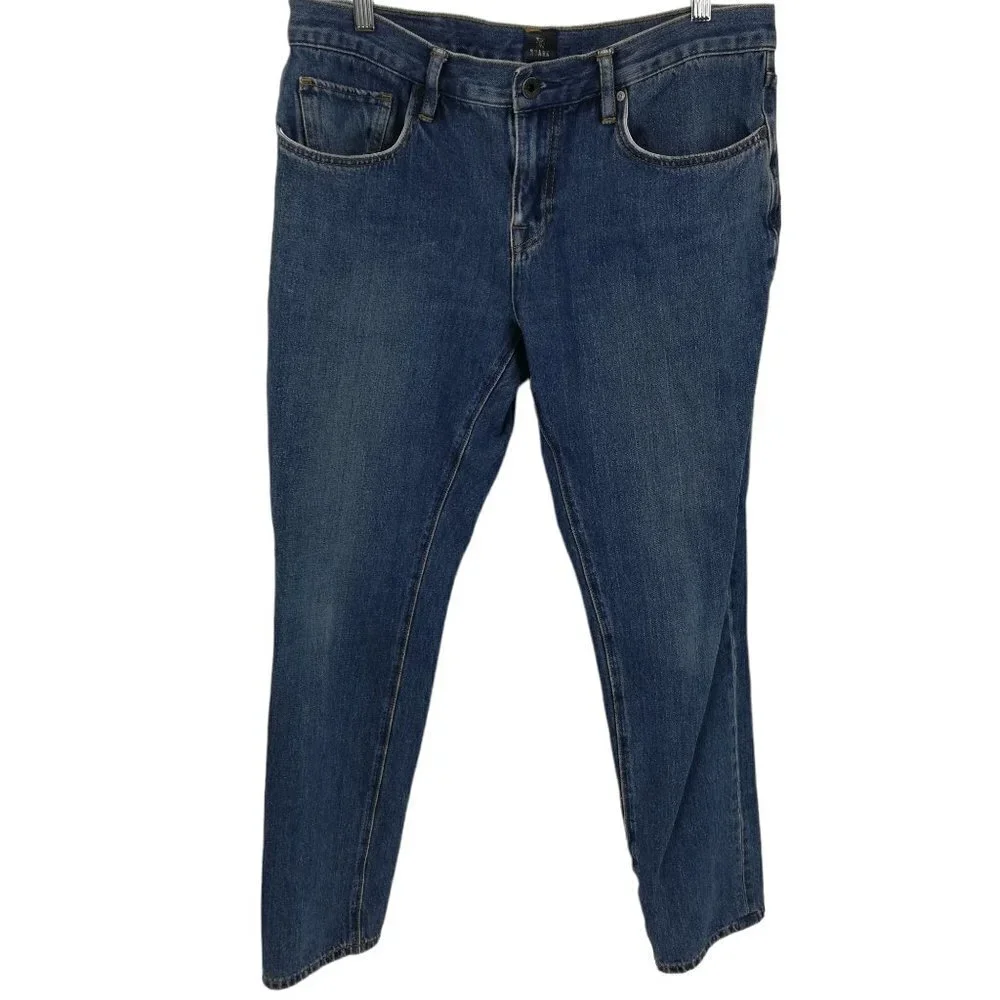 Roark Hwy 133 Slim Straight Fit Stretch Jeans Size 35 x 30 Medium Wash 5 Pocket